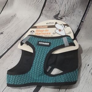 Voyager Step-In Dog Harness - Black and Teal